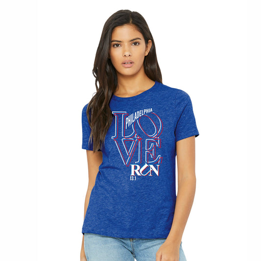 Women's Fashion Relaxed Tee -Heather Royal- Big Love