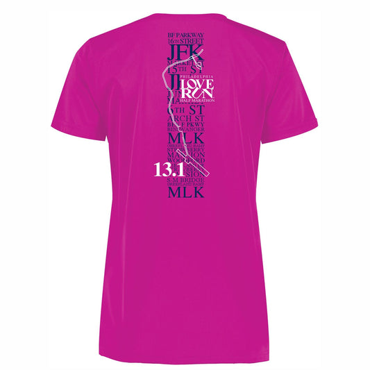 Women's Tech V-Neck UPF45 Tee -Power Pink- 2023 Directions