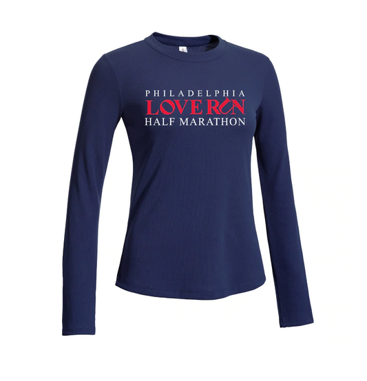 Ladies Love Run Long Sleeve Tech Tee - Navy