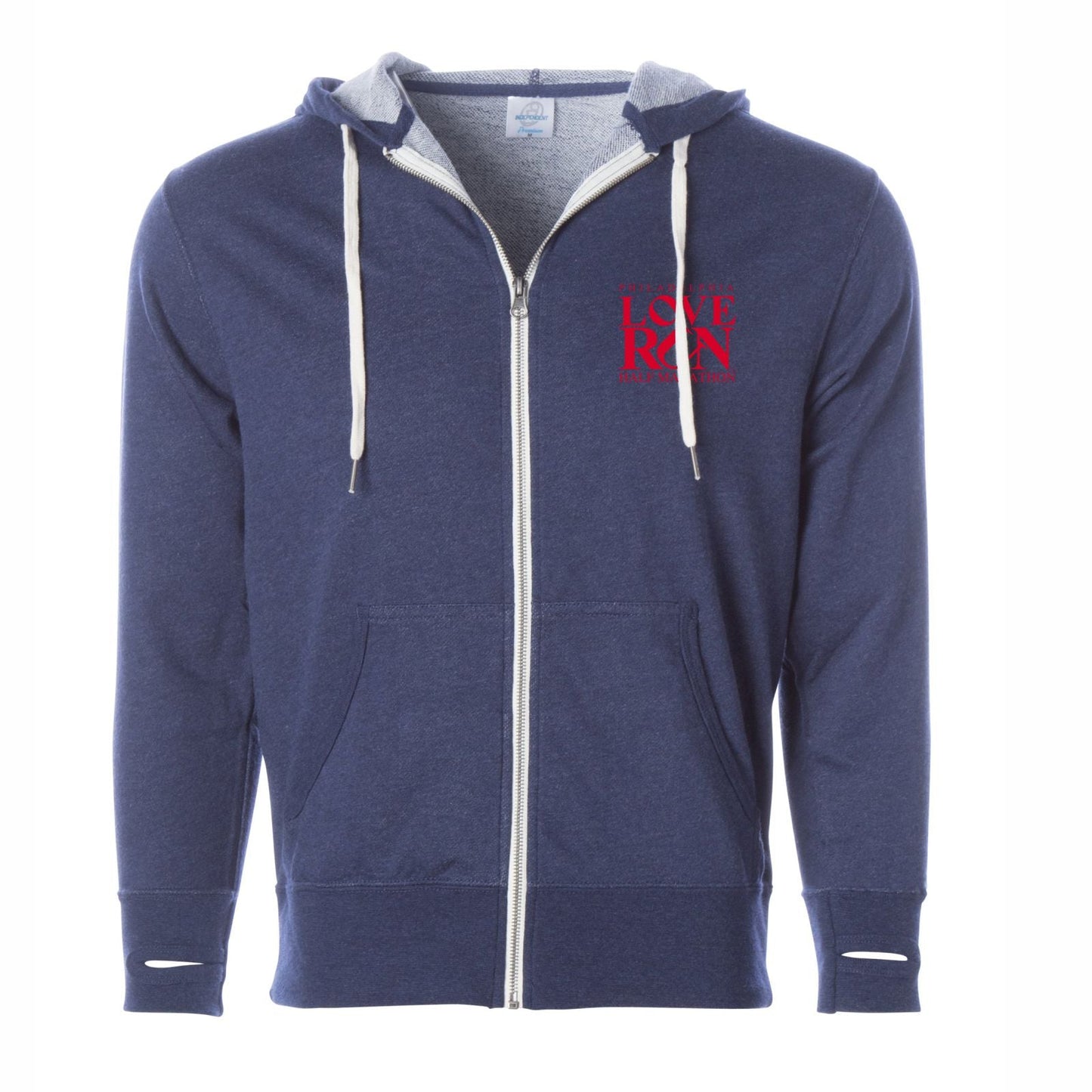 Adult French Terry Zip Hoody -Navy Heather- Embroidery